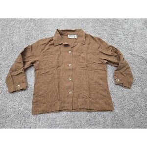 Vintage Chico's Design Button‎ Up Shirt Jacket Womens 3 PLUS Jacquard 70% Silk